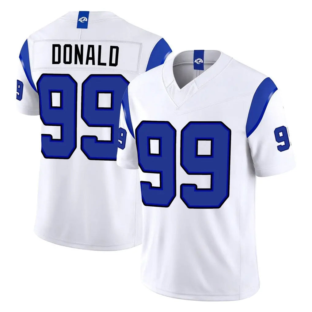 LA.Rams #99 Aaron Donald Player White Limited Fearsome Vapor F.U.S.E. Home Game Jdoa Stitched Jerseys