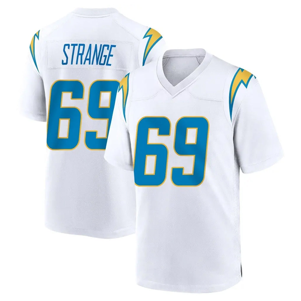 LA.Chargers #69 Cole Strange Player White Home Game Stitched Jerseys