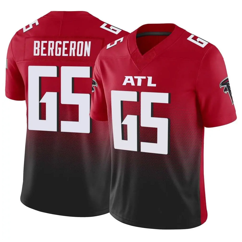 A.Falcons #65 Matthew Bergeron Player Red Vapor F.U.S.E. Limited Home Game Jdoa Stitched Jerseys
