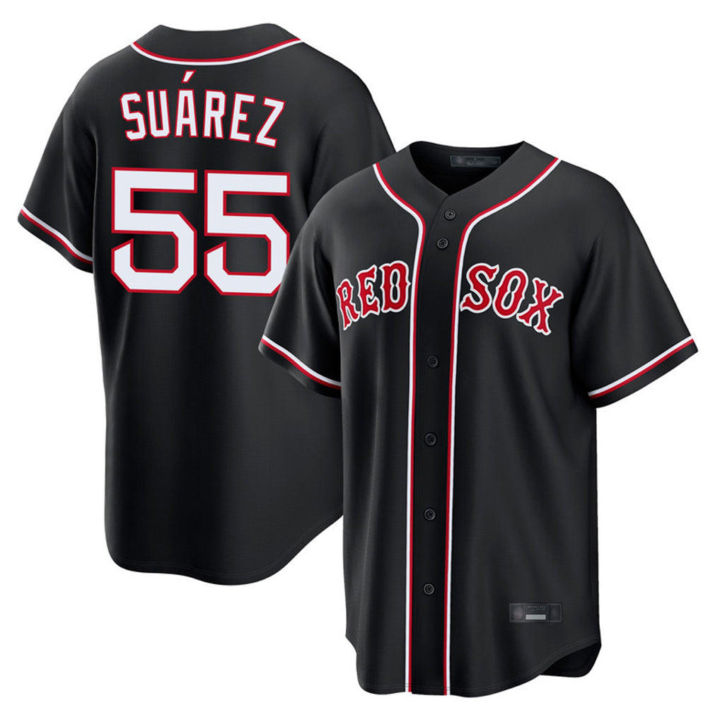 B.Red Sox #55 Ranger Su¨¢rez Player Black Out Home Game Jdoa Stitched Jerseys