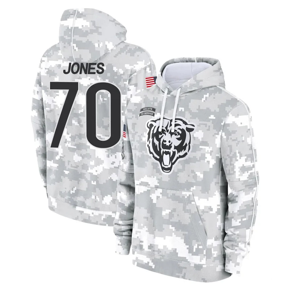 C.Bears #70 Braxton Jones Player Arctic Camo Salute to Service Pullover Hoodies Limited Jdoa Stitched Jerseys