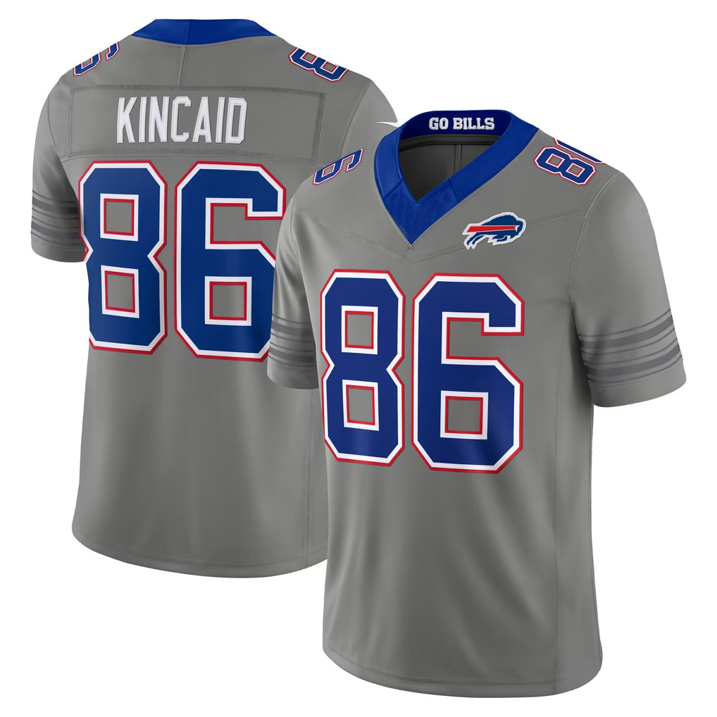 B.Bills #86 Dalton Kincaid Player Gray Limited Nickel City Home Game Jdoa Stitched Jerseys