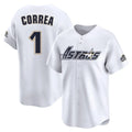 H.Astros #1 Carlos Correa Player White Throwback Cooperstown Collection Limited Jdoa Stitched Jerseys