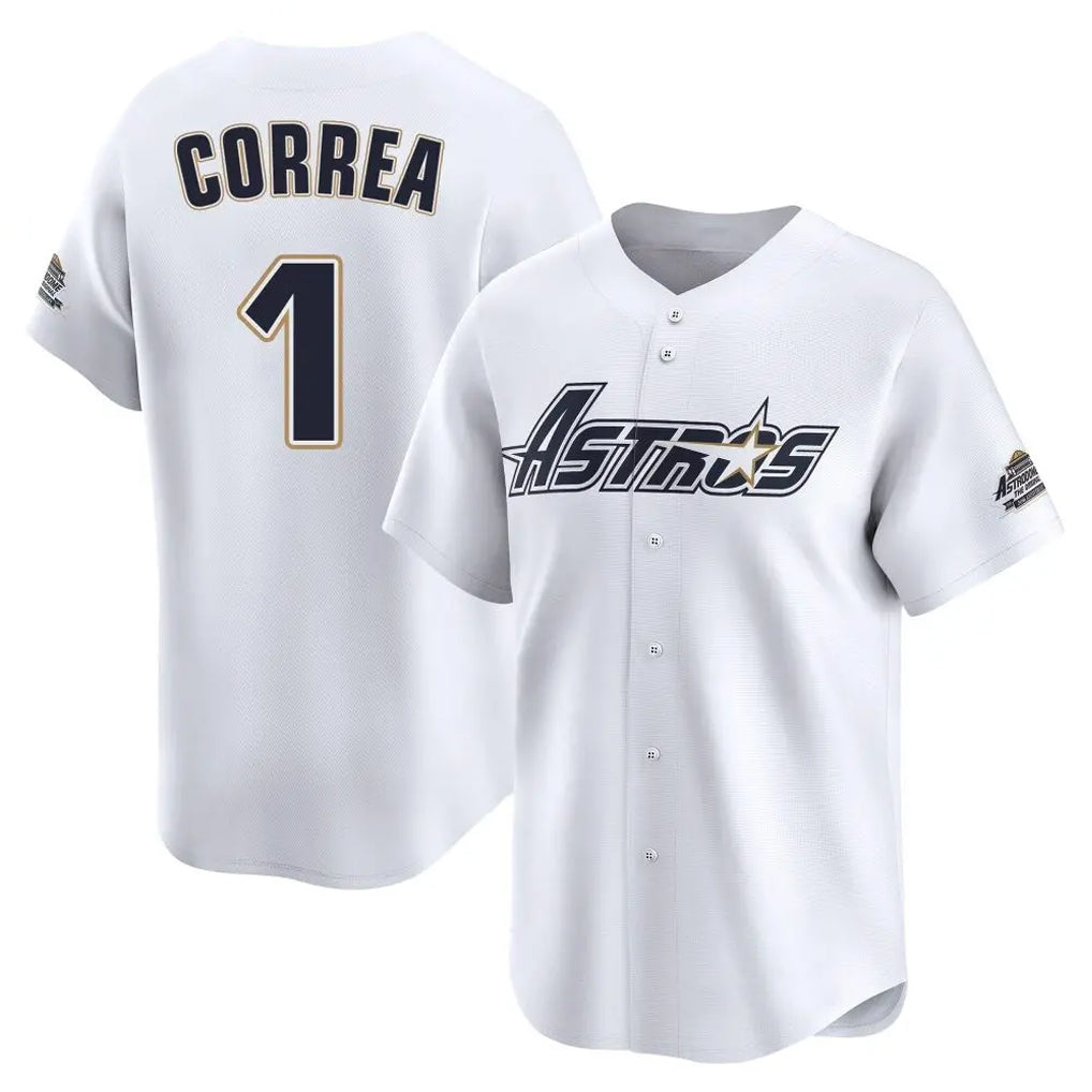 H.Astros #1 Carlos Correa Player White Throwback Cooperstown Collection Limited Jdoa Stitched Jerseys
