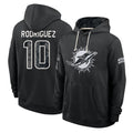 M.Dolphins #10 Jacob Rodriguez Player 2026 Black Logo Pullover Hoodies Limited Game Jdoa Stitched Jerseys