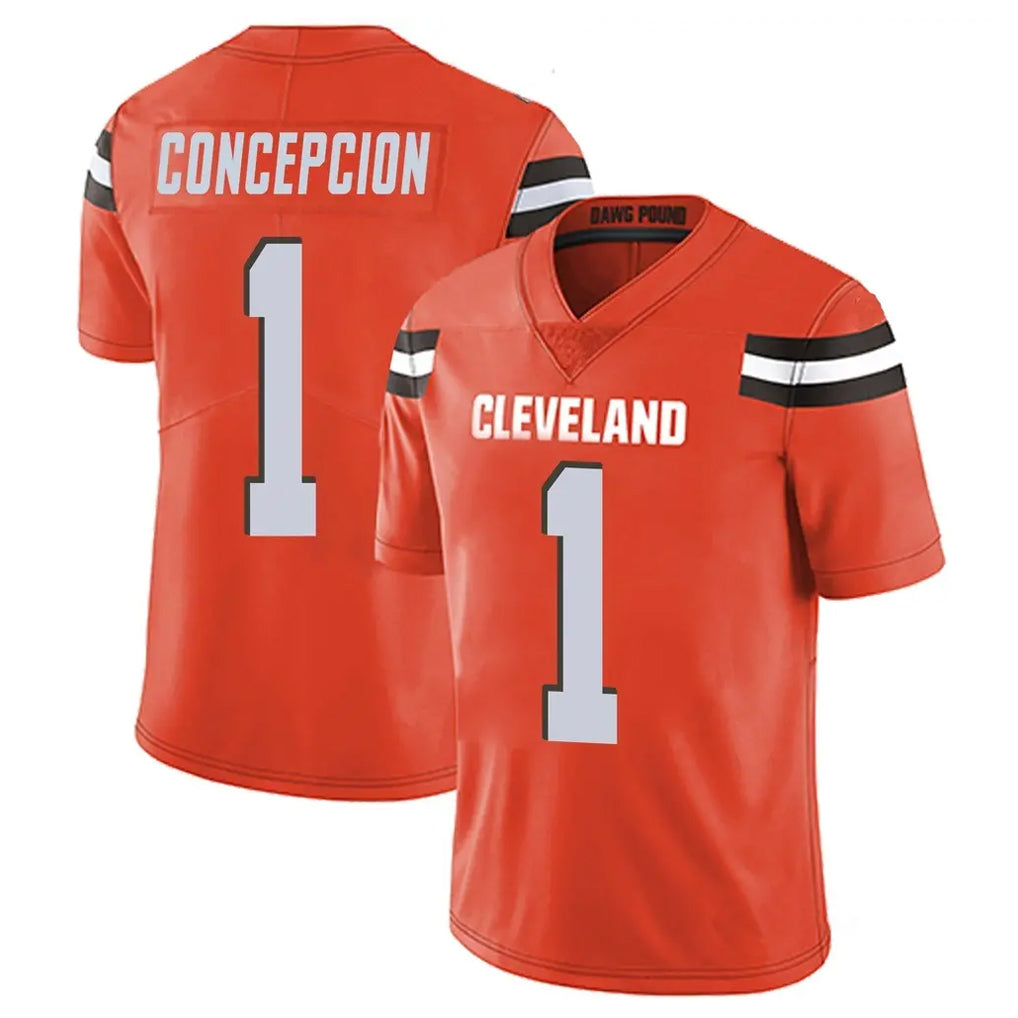 C.Browns #1 KC Concepcion Player Orange Alternate Vapor Untouchable Limited Home Game Jdoa Stitched Jerseys