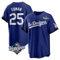 LA.Dodgers #25 Tommy Edman Player Royal World Series City Connect Home Game Jdoa Stitched Jerseys
