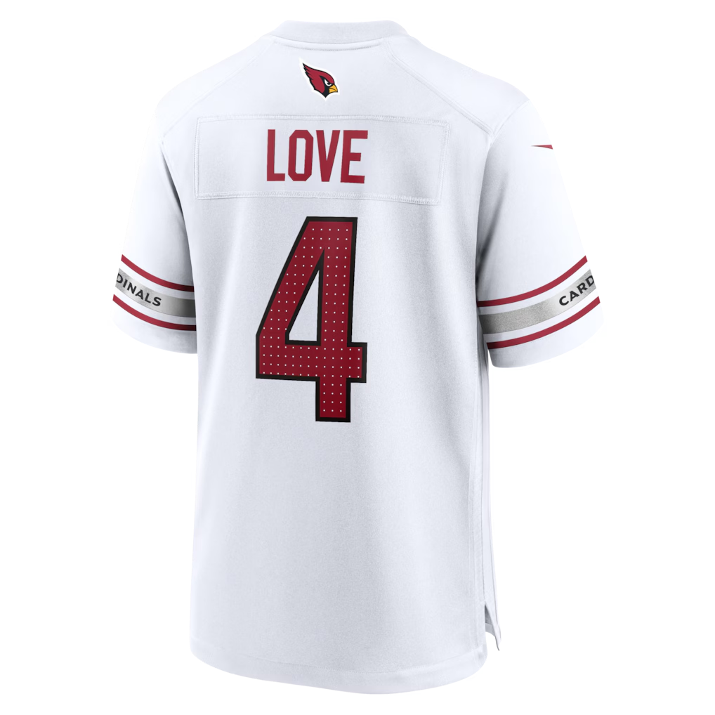 Jdoa A.Cardinals #4 Jeremiyah Love White Game Player Stitched Jerseys