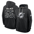 M.Dolphins #55 Aaron Brewer Player 2026 Black Logo Pullover Hoodies Limited Game Jdoa Stitched Jerseys