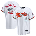 B.Orioles #12 Dylan Beavers Player White USA 250 Fourth of July Home Game Jdoa Stitched Jerseys