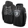 LV.Raiders #69 Adam Butler Player 2026 Black Logo Pullover Hoodies Limited Game Stitched Jerseys