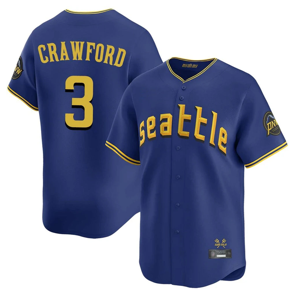 S.Mariners #3 J.P. Crawford Player Royal City Connect Home Limited Jdoa Stitched Jerseys