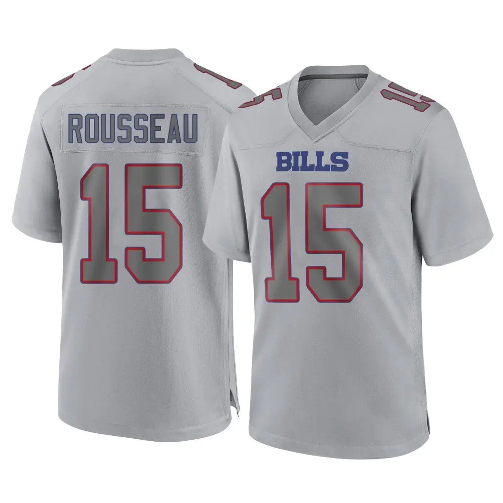 B.Bills #15 Greg Rousseau Player Gray Home Game Jdoa Stitched Jerseys