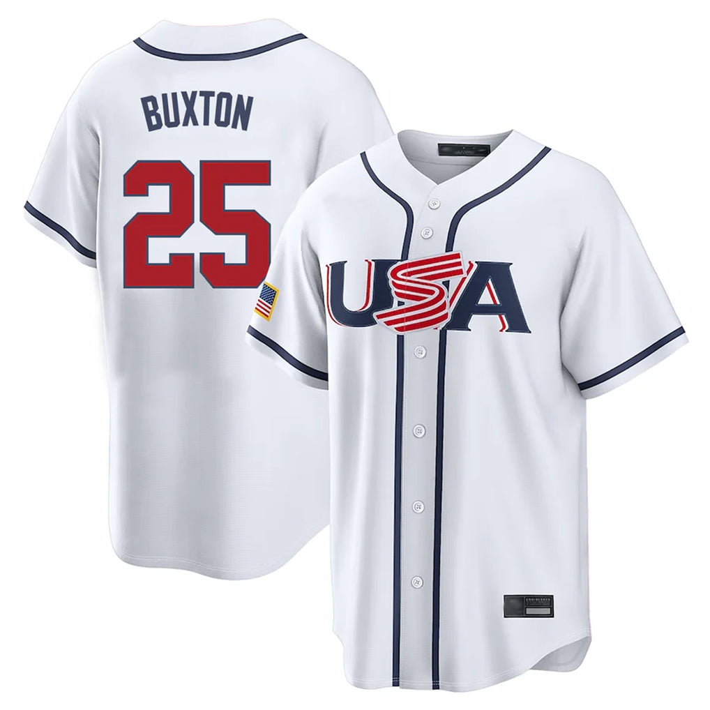 M.Twins #25 Byron Buxton Player White USA 2026 World Classic Limited Home Jdoa Stitched Jerseys