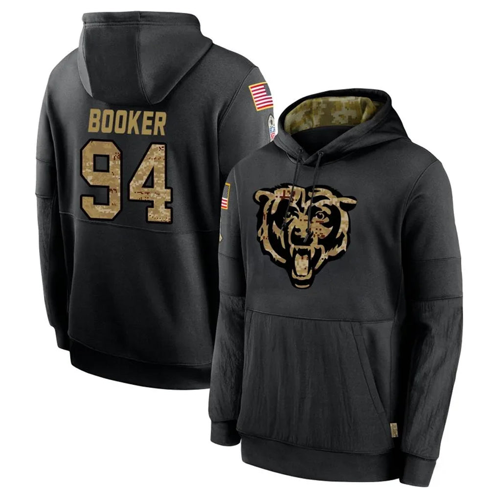 C.Bears #94 Austin Booker Player Black Salute to Service Pullover Hoodies Limited Jdoa Stitched Jerseys