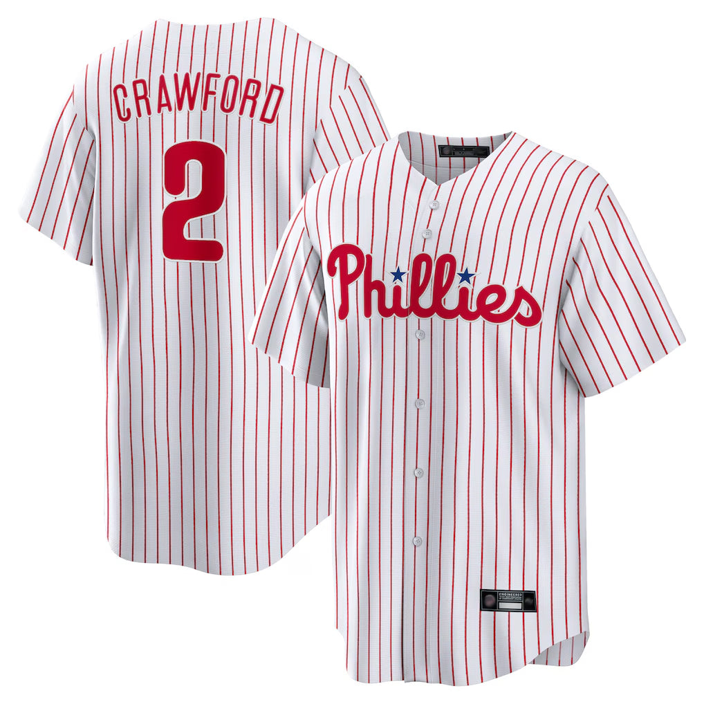P.Phillies #2 Justin Crawford Player White Home Game Jdoa Stitched Jerseys