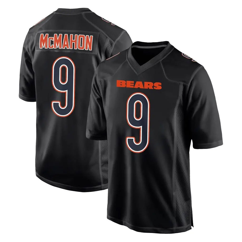 C.Bears #9 Jim McMahon Player Carbon Black Fashion Game Jdoa Stitched Jerseys