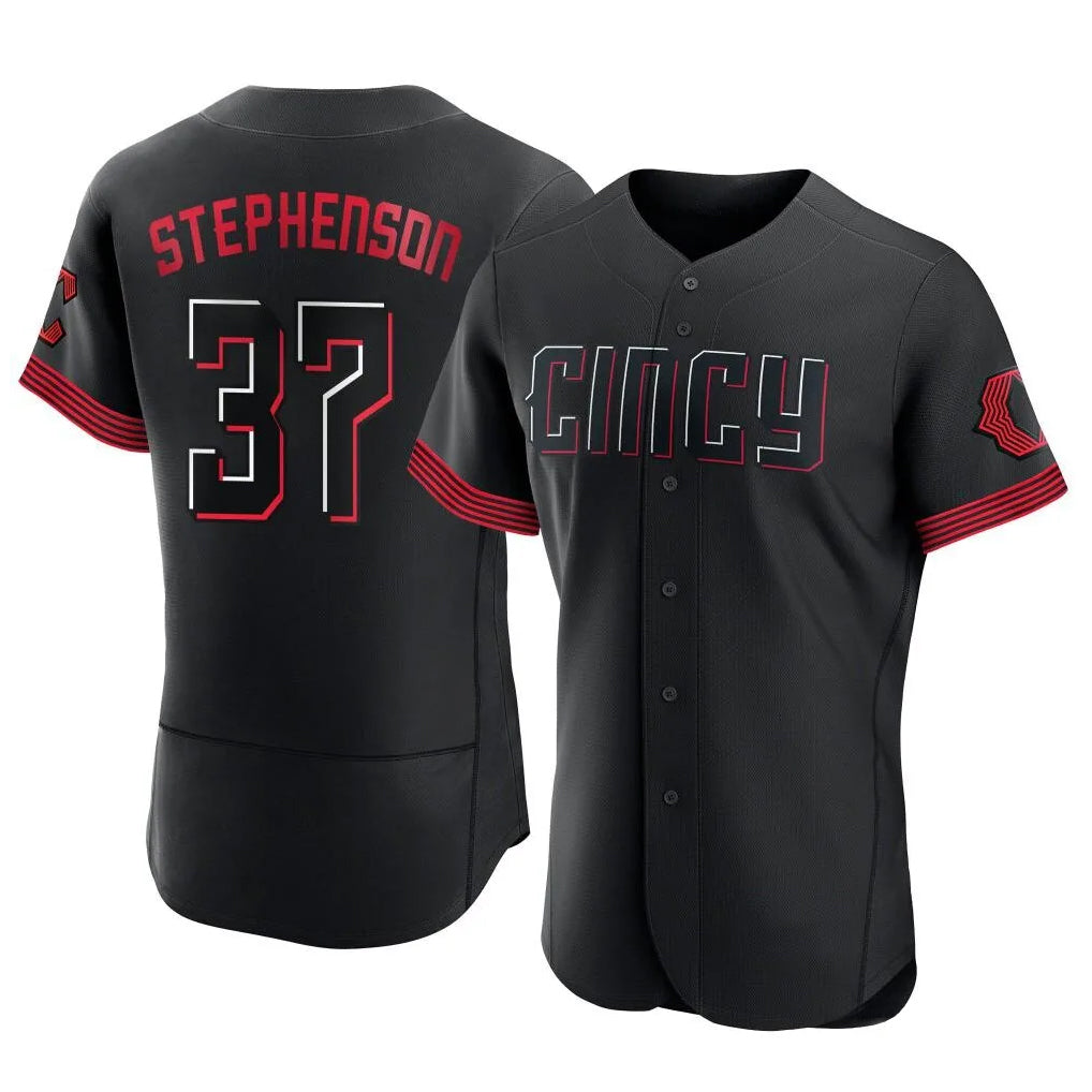 C.Reds #37 Tyler Stephenson Player Black City Connect Limited Elite Home Jdoa Stitched Jerseys