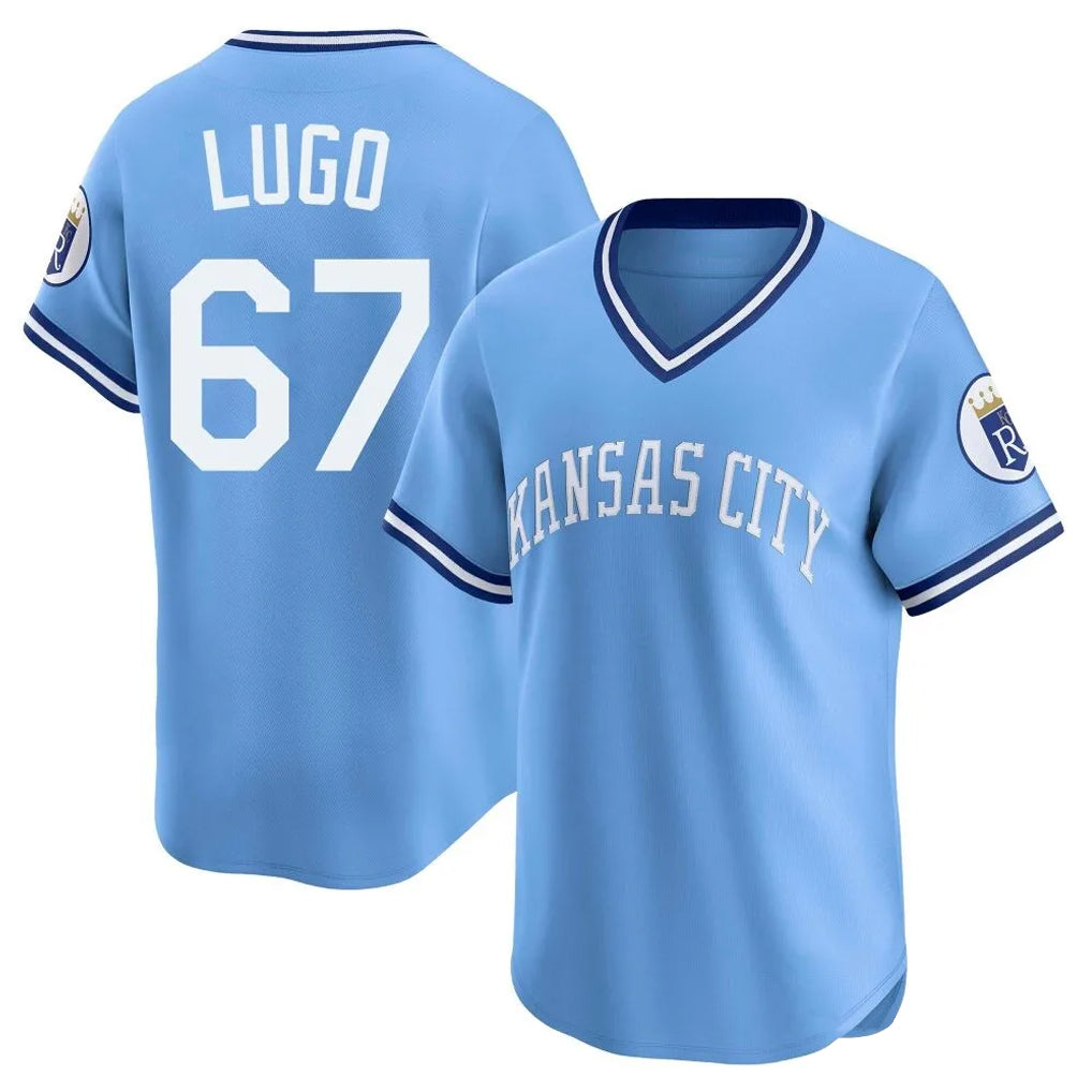 KC.Royals #67 Seth Lugo Player Light Blue Limited Throwback Cooperstown Collection T-shirt Jdoa Stitched Jerseys