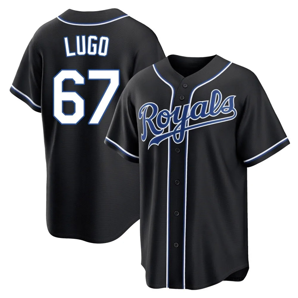 KC.Royals #67 Seth Lugo Player Black Carbon Fashion Home Game Jdoa Stitched Jerseys