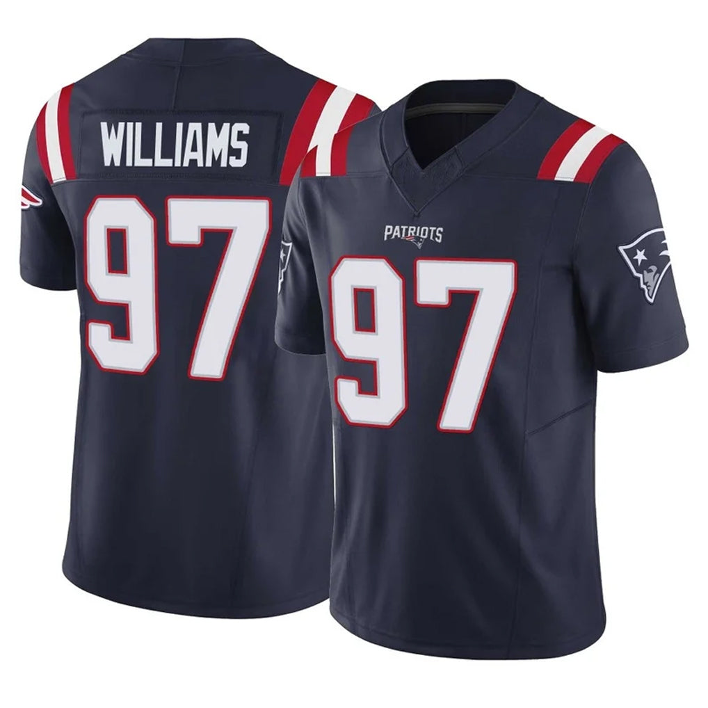 NE.Patriots #97 Milton Williams Player Navy Limited Vapor F.U.S.E. Home Game Jdoa Stitched Jerseys