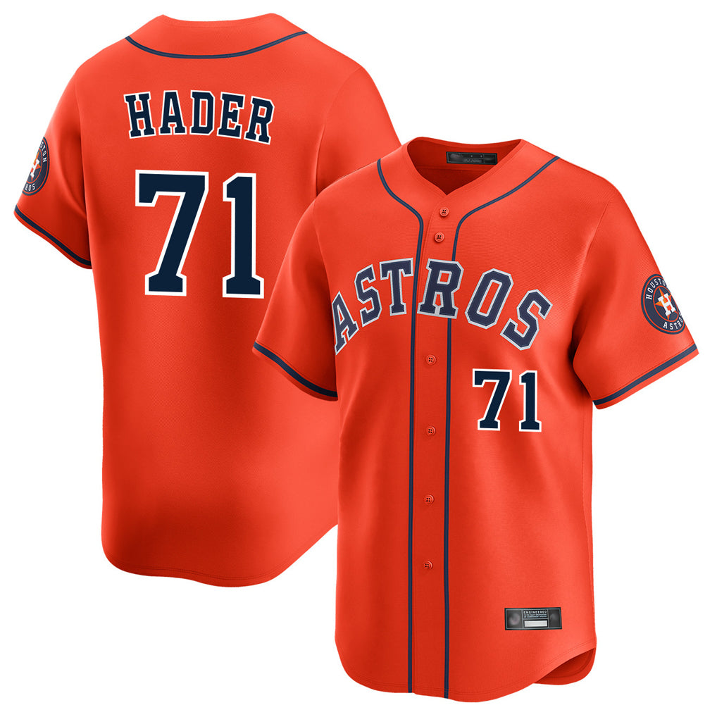 H.Astros #71 Josh Hader Player Orange Home Limited Jdoa Stitched Jerseys