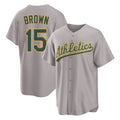 Athletics #15 Seth Brown Player Gray Home Game Jdoa Stitched Jerseys