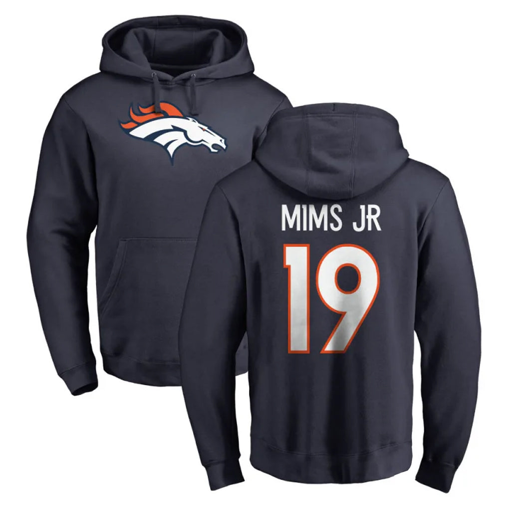 D.Broncos #19 Marvin Mims Jr. Player Navy Pullover Hoodie Limited Jdoa Stitched Jerseys