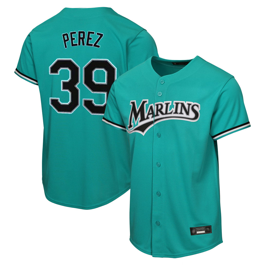 M.Marlins #39 Eury Perez Player Teal Home Game Jdoa Stitched Jerseys