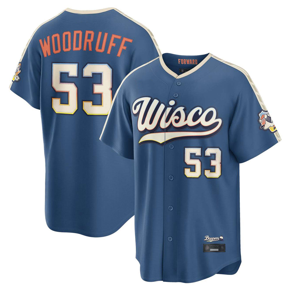 M.Brewers #53 Brandon Woodruff Player Blue 2026 City Connect Home Game Jdoa Stitched Jerseys