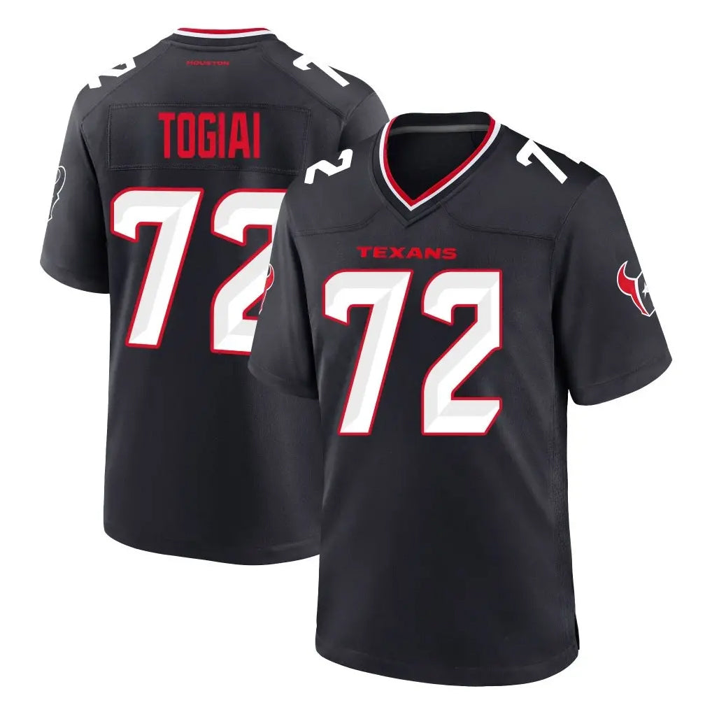 H.Texans #72 Tommy Togiai Player Navy Team Home Game Jdoa Stitched Jerseys