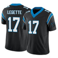 C.Panthers #17 Xavier Legette Player Black Vapor F.U.S.E. Limited Home Game Jdoa Stitched Jerseys