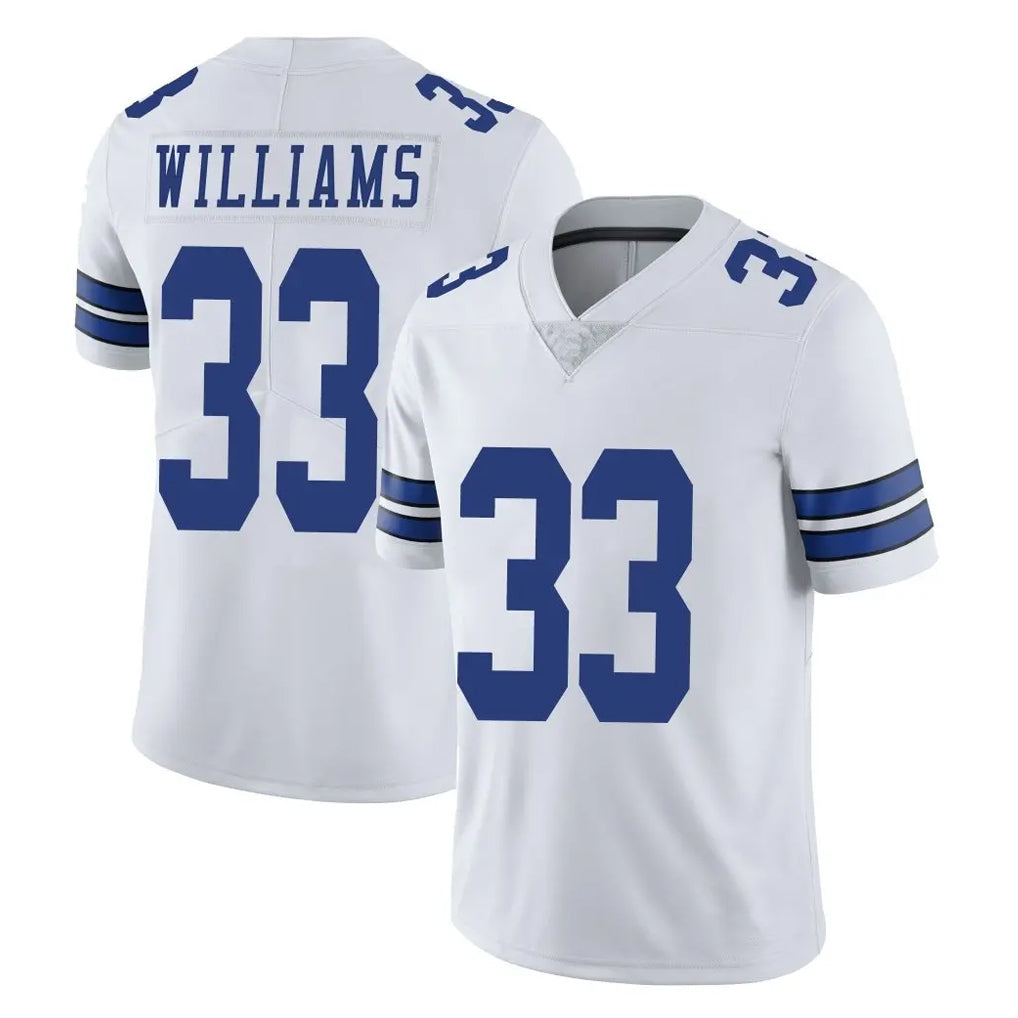 D.Cowboys #33 Javonte Williams Player White Vapor Untouchable Limited Home Game Jdoa Stitched Jerseys