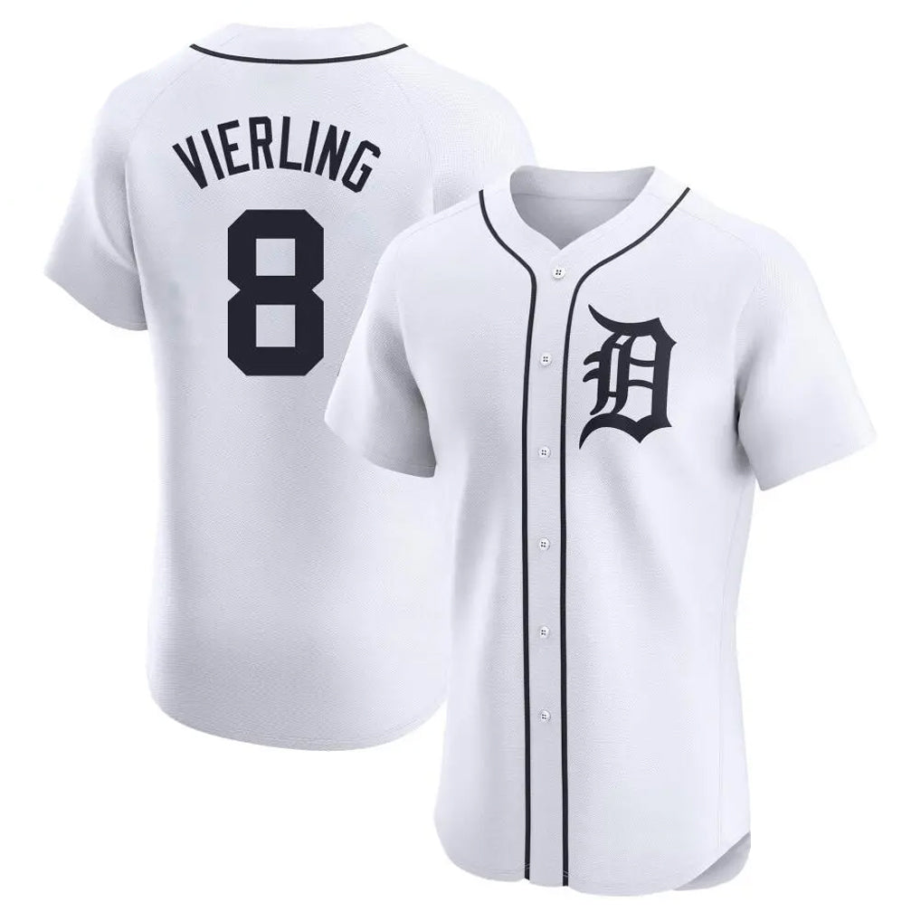 D.Tigers #8 Matt Vierling Player White Limited Elite Home Jdoa Stitched Jerseys