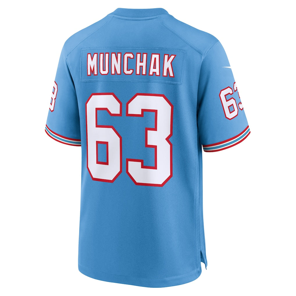 Jdoa T.Titans #63 Mike Munchak Light Blue Retired Player Alternate Game Jersey
