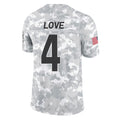 A.Cardinals #4 Jeremiyah Love Player Camo Salute to Service Limited Home Jdoa Stitched Jerseys