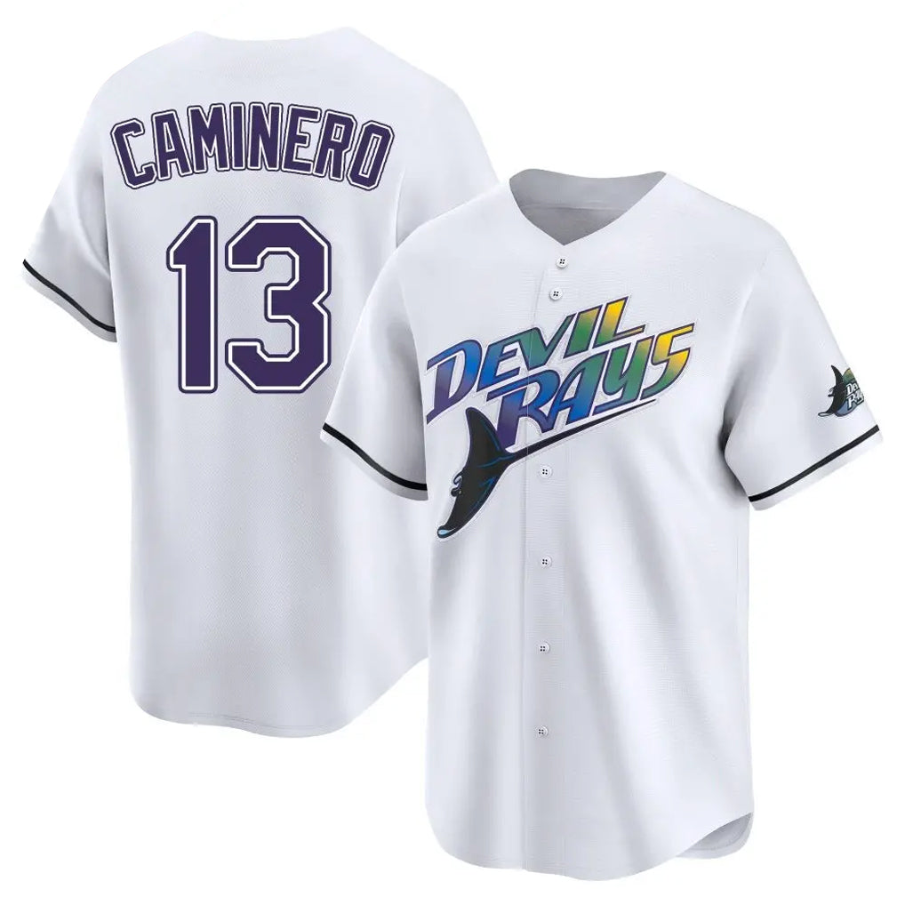 T.Bay Rays #13 Junior Caminero Player White City Connect Home Jdoa Stitched Jerseys