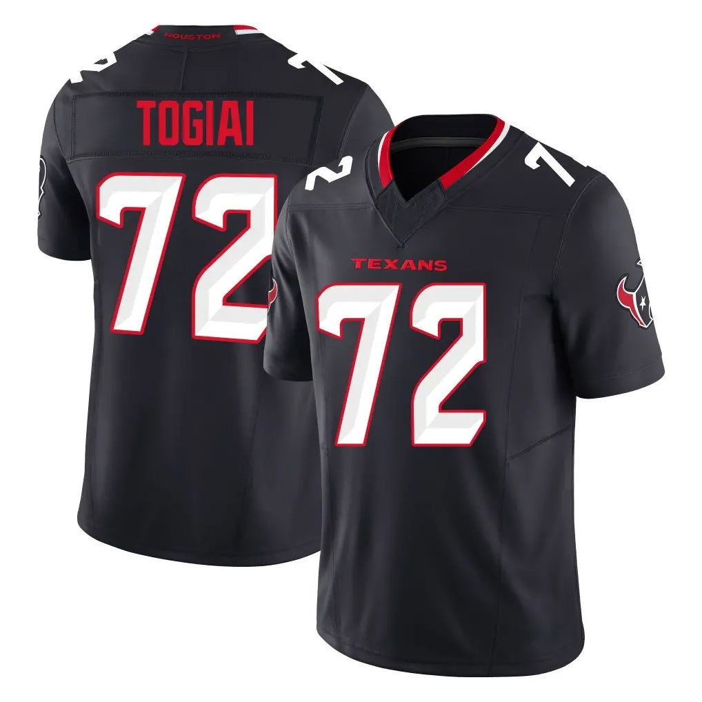 H.Texans #72 Tommy Togiai Player Navy Limited Alternate Vapor F.U.S.E. Home Game Jdoa Stitched Jerseys