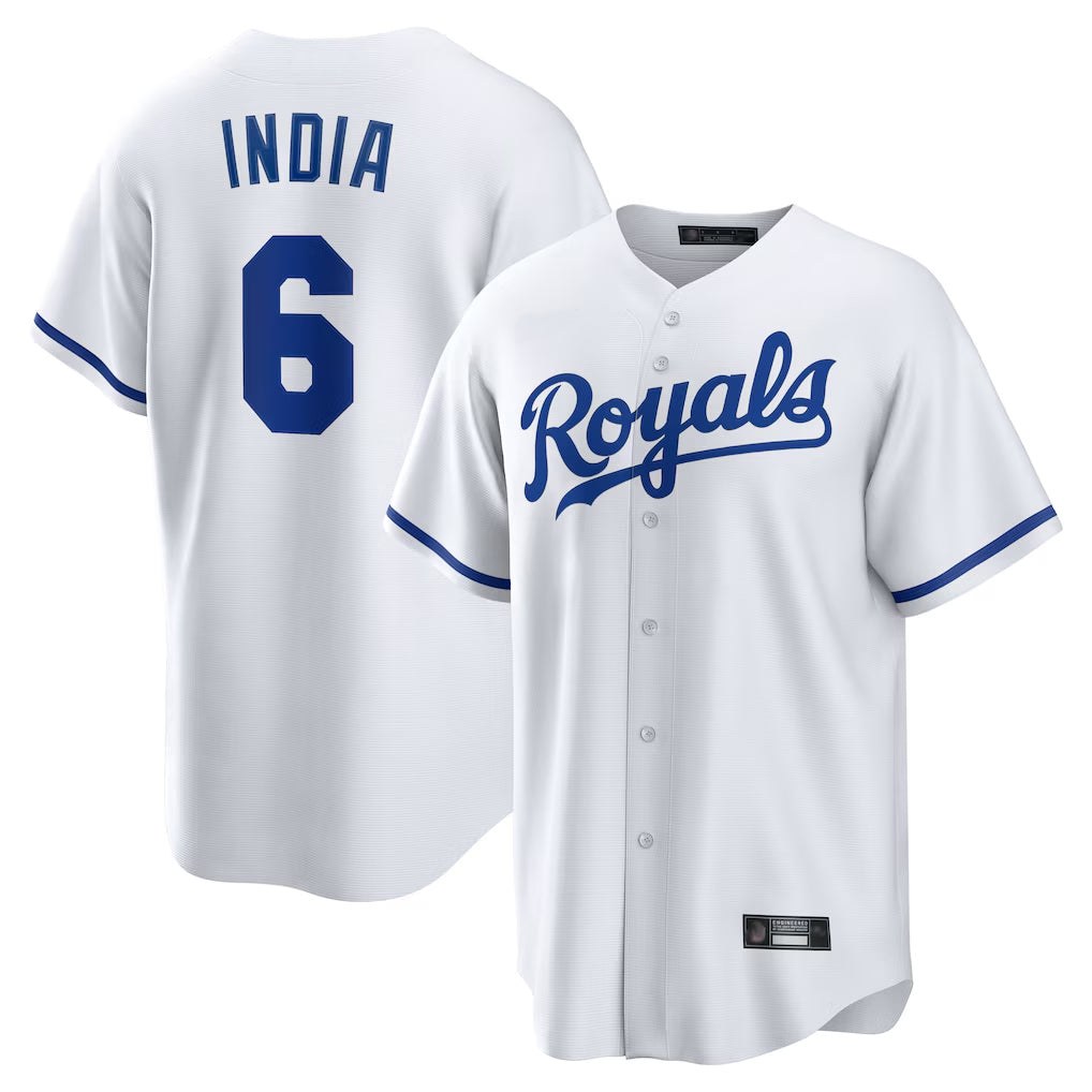 KC.Royals #6 Jonathan India Player White Home Game Jdoa Stitched Jerseys