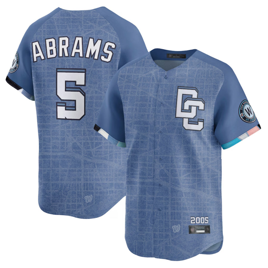 W.Nationals #5 CJ Abrams Player Blue City Connect Limited Jdoa Stitched Jerseys