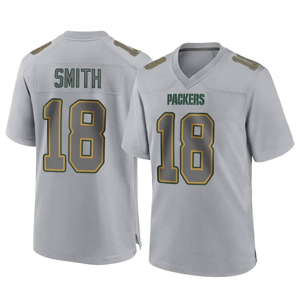 GB.Packers #18 Jonnu Smith Player Gray Atmosphere Fashion Home Game Jdoa Stitched Jerseys