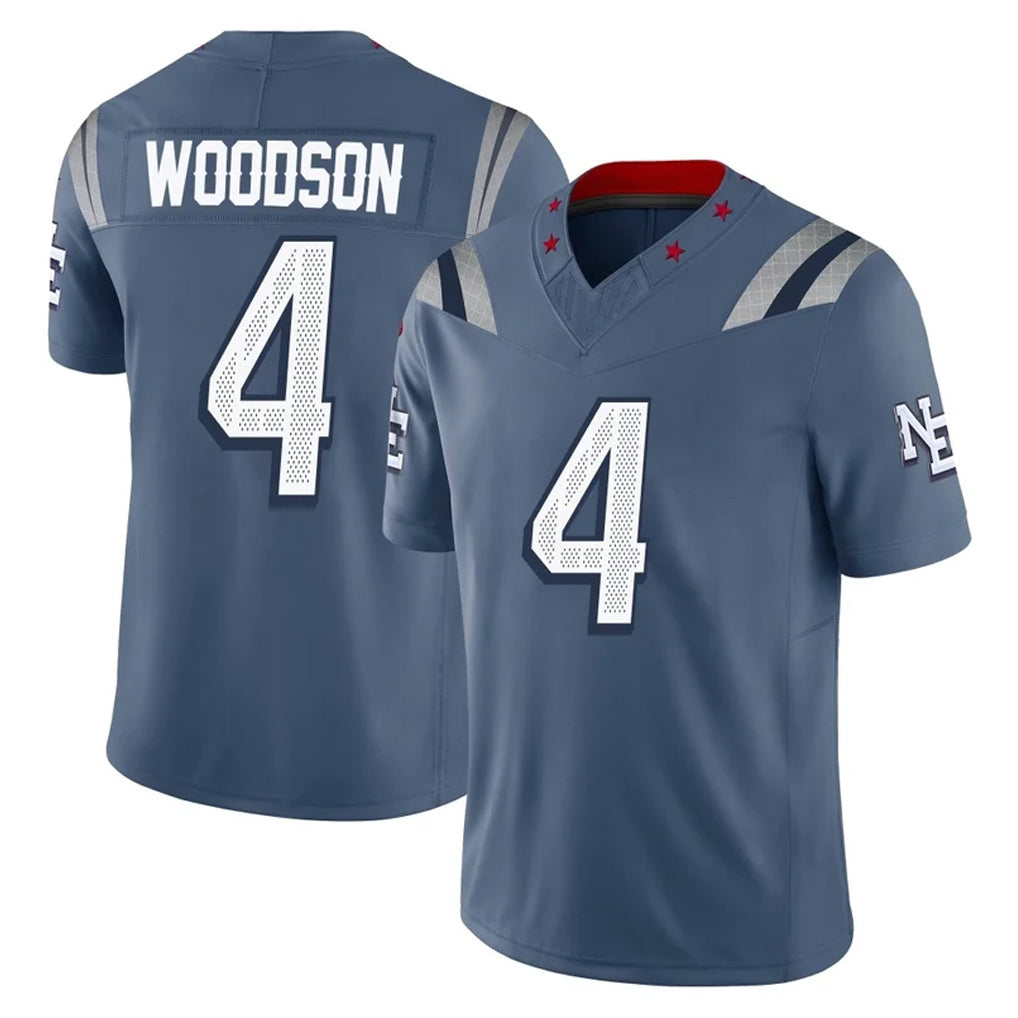 NE.Patriots #4 Craig Woodson Player Blue Limited Rivalries Collection Home Game Jdoa Stitched Jerseys