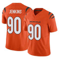 C.Bengals #90 Kris Jenkins Jr Player Orange Vapor F.U.S.E. Limited Home Game Jdoa Stitched Jerseys