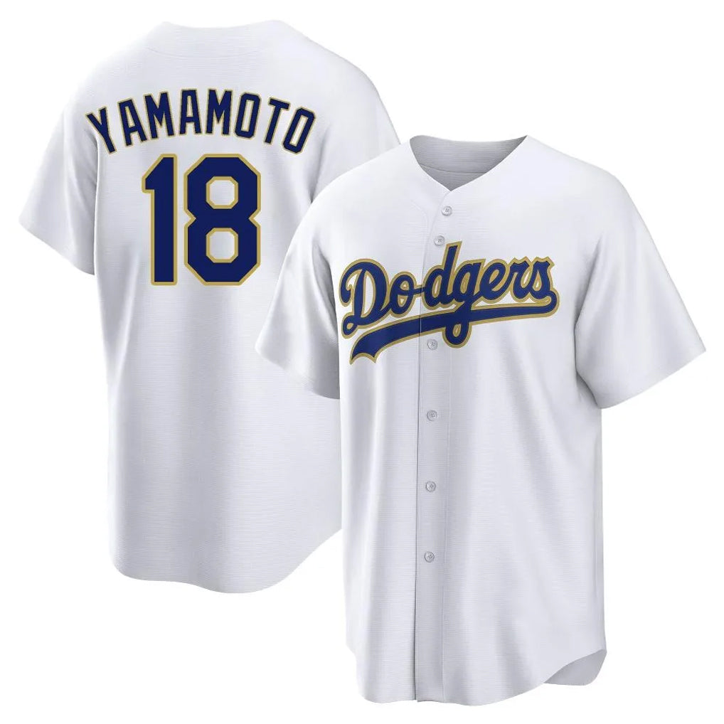 LA.Dodgers #18 Yoshinobu Yamamoto Player Gold White 2026 Collection Stadium Game Jdoa Stitched Jerseys