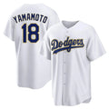 LA.Dodgers #18 Yoshinobu Yamamoto Player Gold White 2026 Collection Stadium Game Jdoa Stitched Jerseys
