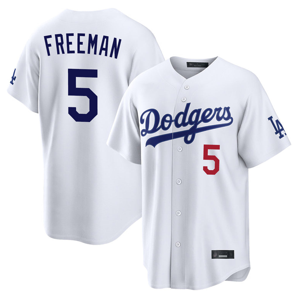 LA.Dodgers #5 Freddie Freeman Player White Home Game Jdoa Stitched Jerseys