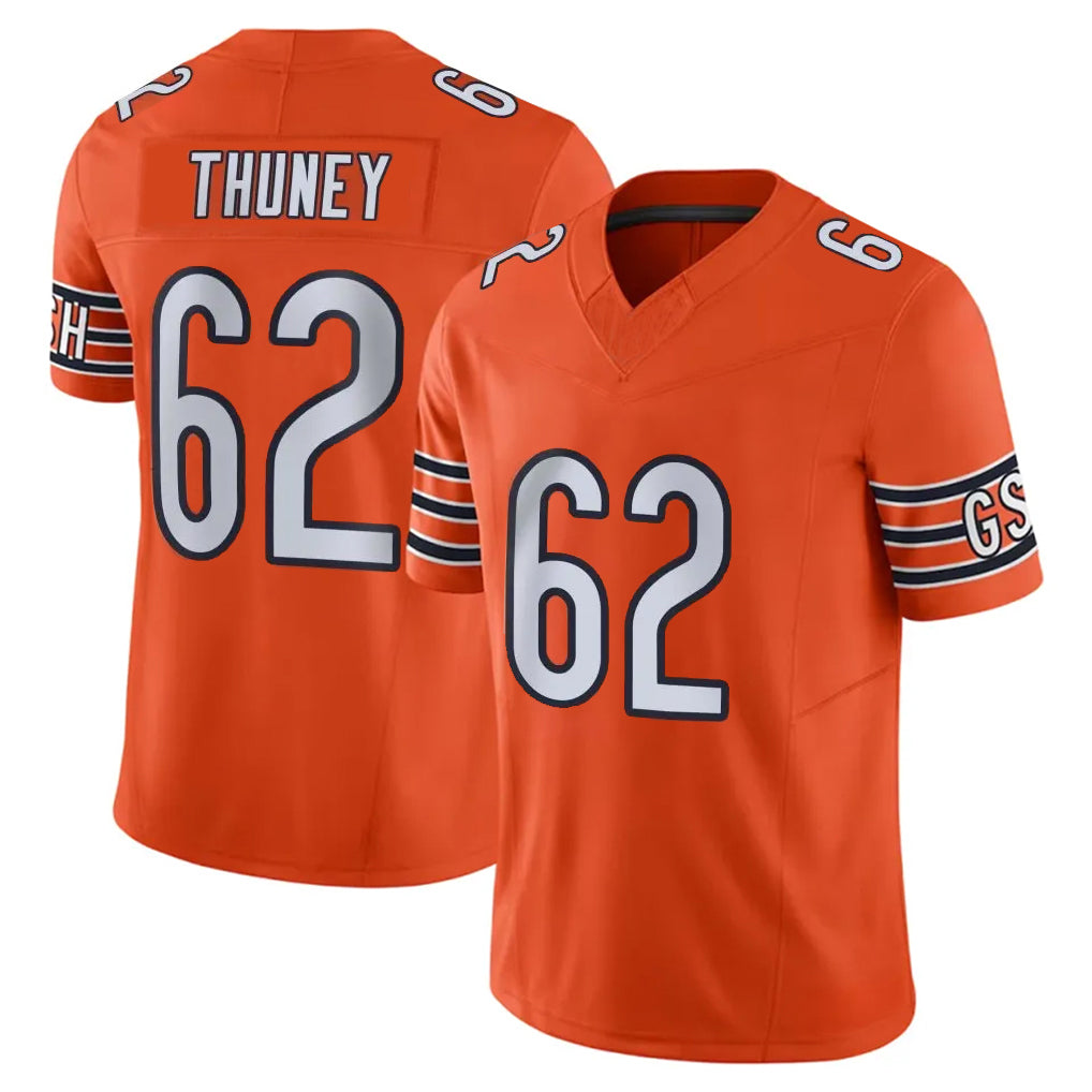 C.Bears #62 Joe Thuney Player Orange Vapor F.U.S.E. Limited Home Game Jdoa Stitched Jerseys