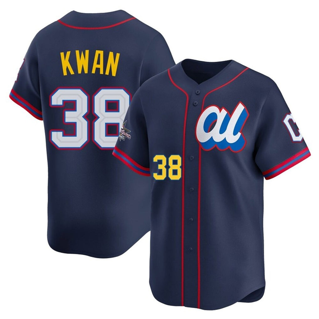 C.Guardians #38 Steven Kwan Player Navy American League All-Star Edition Limited Home Jdoa Stitched Jerseys