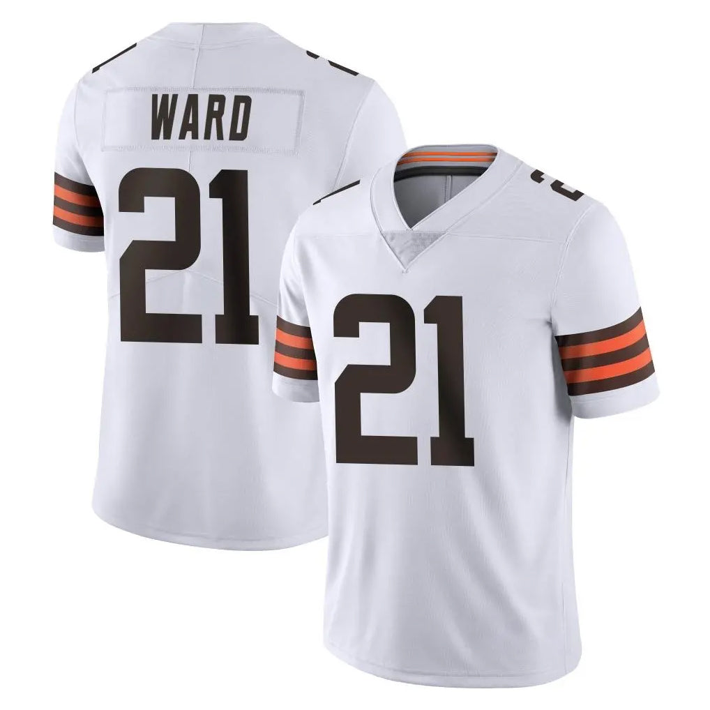 C.Browns #21 Denzel Ward Player White Vapor Untouchable Limited Home Game Jdoa Stitched Jerseys