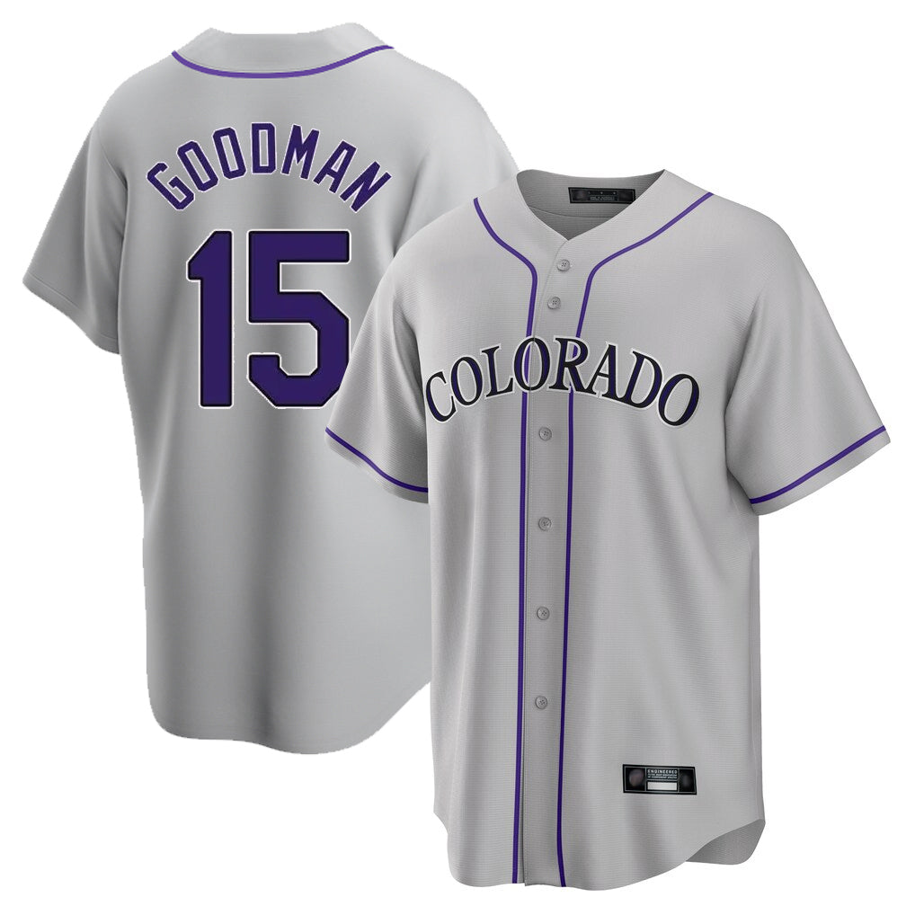 C.Rockies #15 Hunter Goodman Player Gray Game Home Jdoa Stitched Jerseys